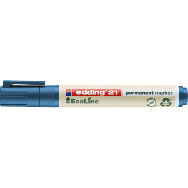 Permanent marker edding e-21 Ecoline blauw, 10 stuks