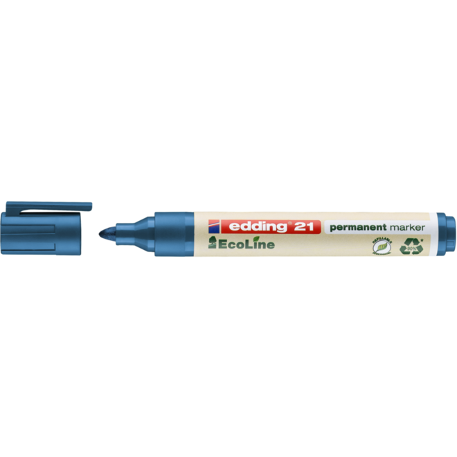Permanent marker edding e-21 Ecoline blauw, 10 stuks