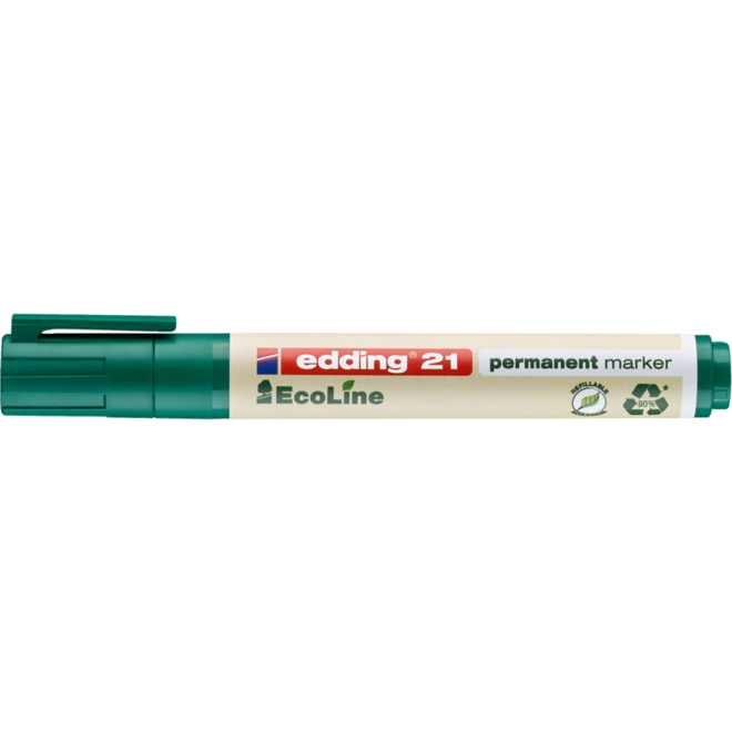 Permanent marker edding e-21 Ecoline groen, 10 stuks