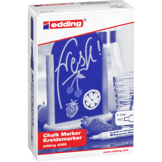Krijtstift edding dun assorti, 10 stuks