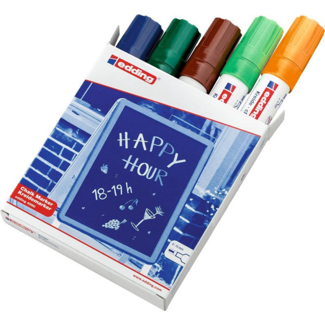 Krijtstift edding dik assorti set 2, 5 stuks
