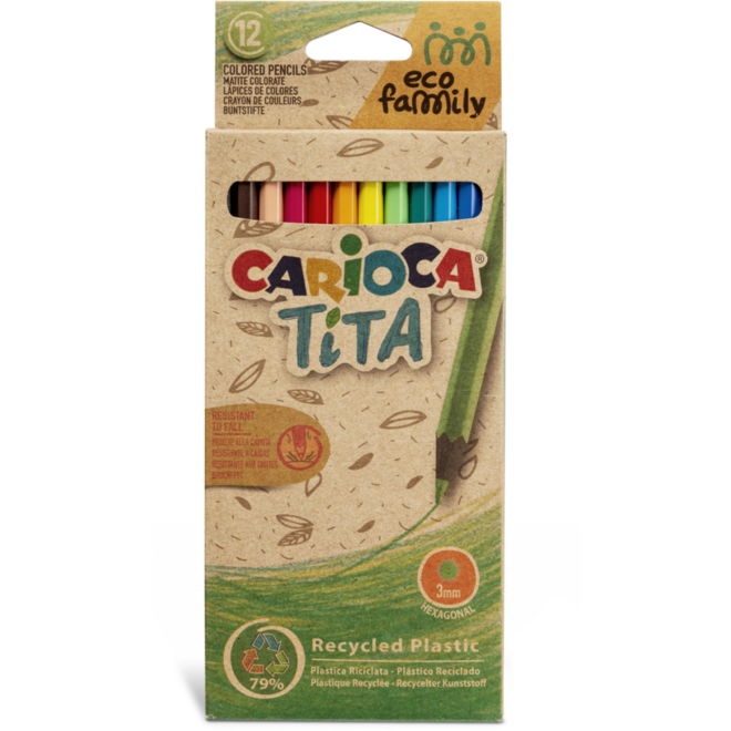 Kleurpotloden Carioca EcoFamily Tita assorti, 12 stuks