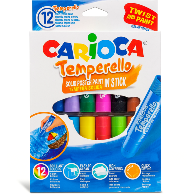 Plakkaatverfstift Carioca Temperello assorti,  12 stuks
