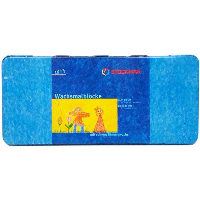 Waskrijtblokje Stockmar assorti, 16 kleuren