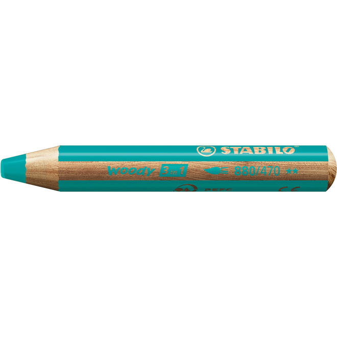 Waskrijt aquarel STABILO Woody 3-in-1 assorti classpack, 76 stuks incl. slijpers