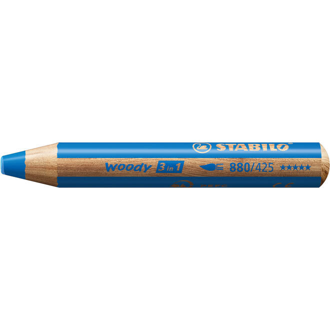 Waskrijt aquarel STABILO Woody 3-in-1 assorti classpack, 76 stuks incl. slijpers