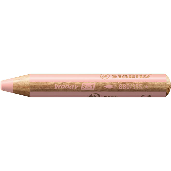 Waskrijt aquarel STABILO Woody 3-in-1 assorti classpack, 76 stuks incl. slijpers