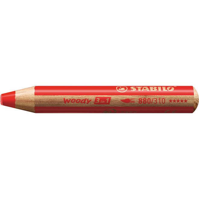 Waskrijt aquarel STABILO Woody 3-in-1 assorti classpack, 76 stuks incl. slijpers