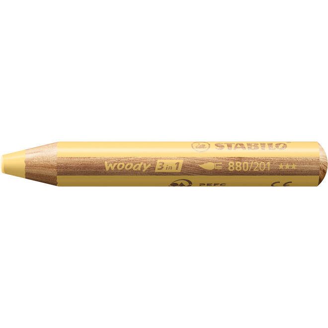 Waskrijt aquarel STABILO Woody 3-in-1 assorti classpack, 76 stuks incl. slijpers