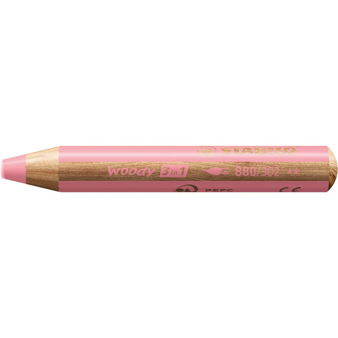 Waskrijt aquarel STABILO Woody 3-in-1 assorti classpack, 76 stuks incl. slijpers