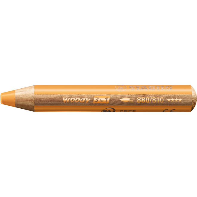 Waskrijt aquarel STABILO Woody 3-in-1 assorti classpack, 76 stuks incl. slijpers