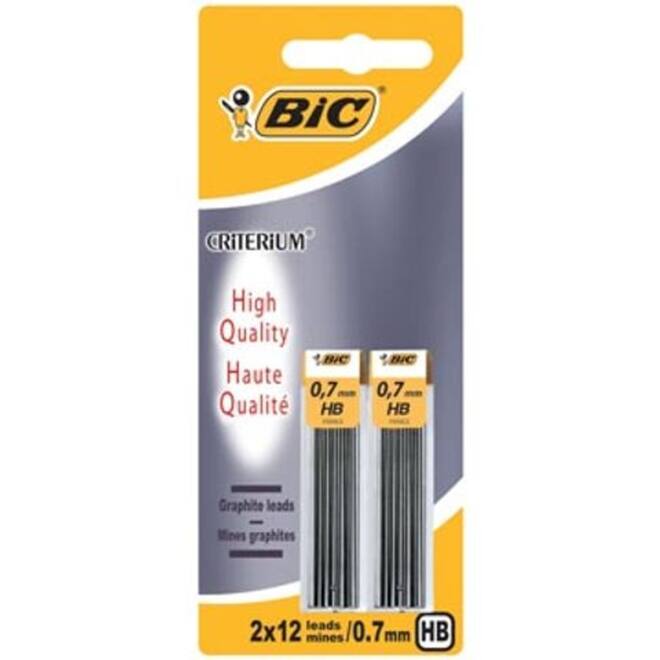 Vulpotlood stiften BIC 0,7mm HB, 24 stuks