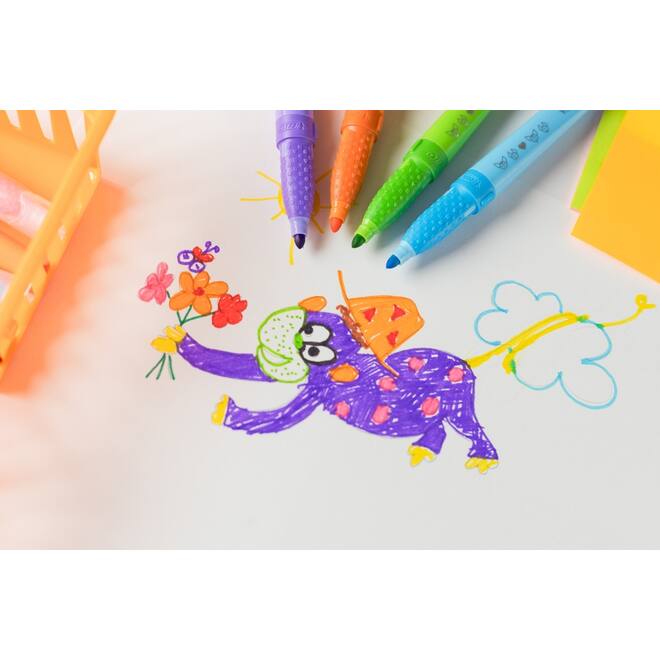 Viltstiften BIC kids comfort jumbo assorti, 12 stuks