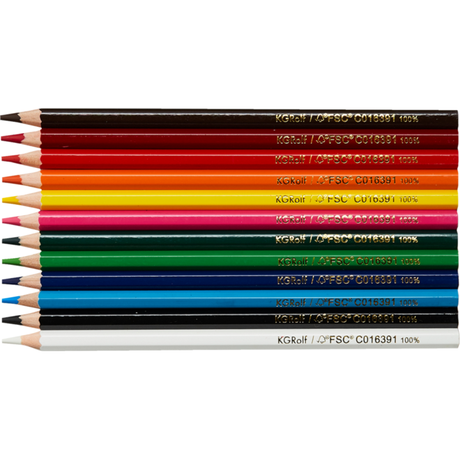 Kleurpotloden | de Rolf groep | zeskantig 7 mm assorti classpack, 288 stuks