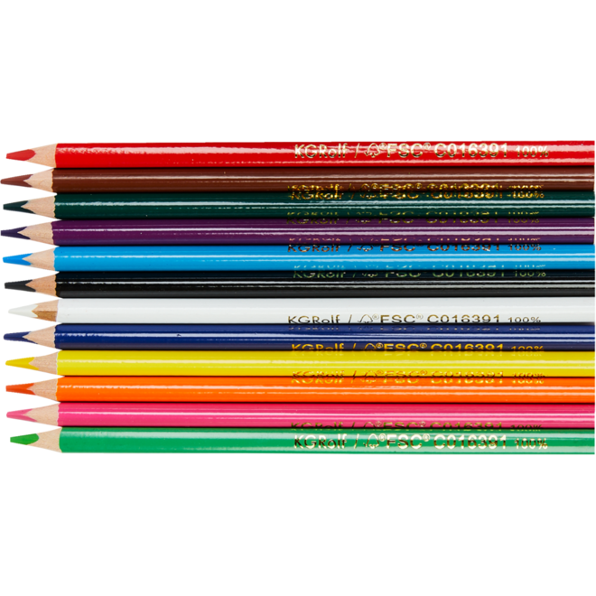 Kleurpotloden | de Rolf groep | driekantig 7,5 mm assorti classpack, 288 stuks