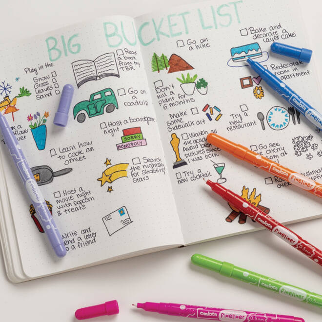 Fineliners Carioca assorti 0,5 punt, 10 stuks