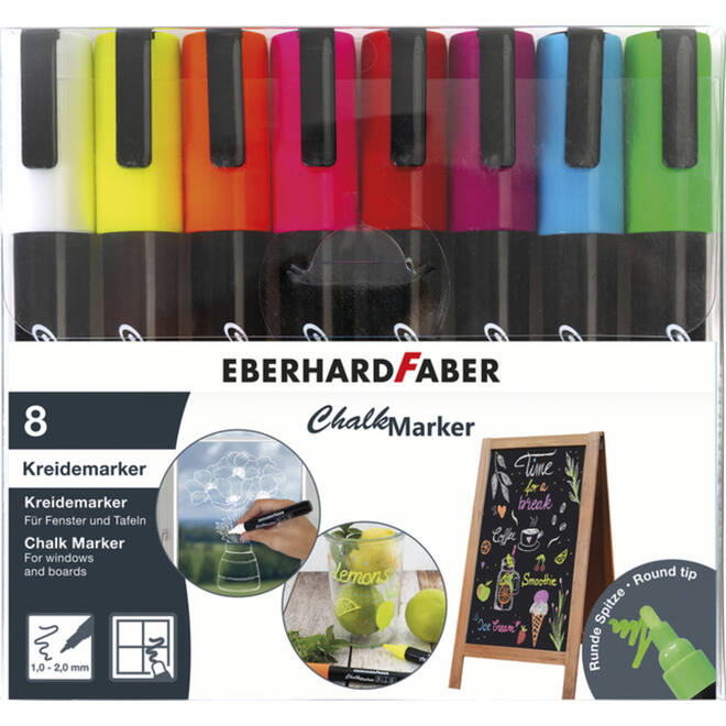 Krijtstiften 1-2 mm assorti, 8 stuks
