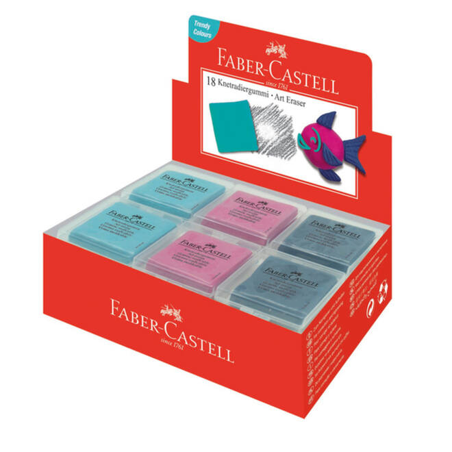 Kneedgum in bewaardoosje assorti, 18 stuks