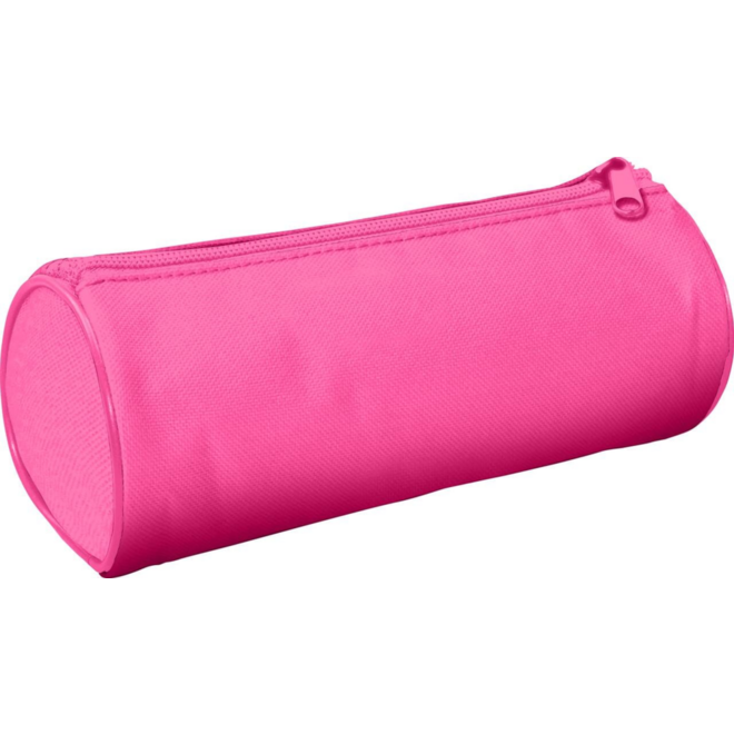 Schooletui rond 21 x 8,5 cm, roze