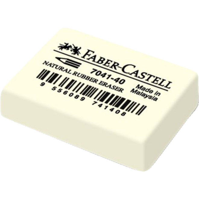 Gum Faber-Castell natuurrubber 34x26x8mm, 40 stuks