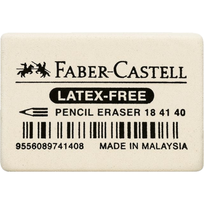 Gum Faber-Castell natuurrubber 34x26x8mm, 40 stuks