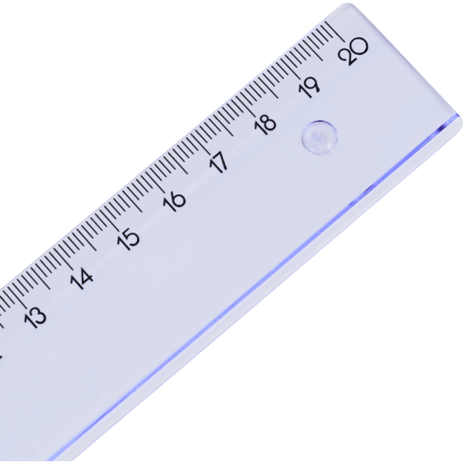 Liniaal plastic 20 cm, 20 stuks
