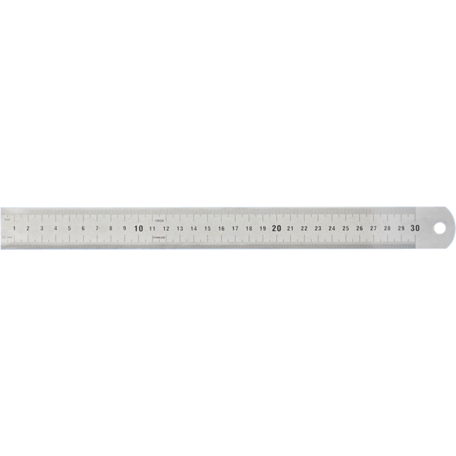 Liniaal roestvrijstaal, 30 cm