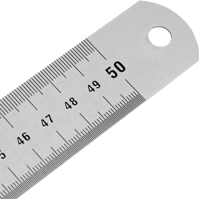 Liniaal roestvrijstaal, 50 cm