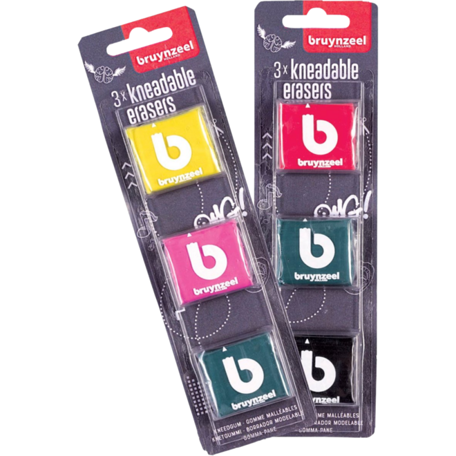 Kneedgum Bruynzeel assorti, 3 stuks