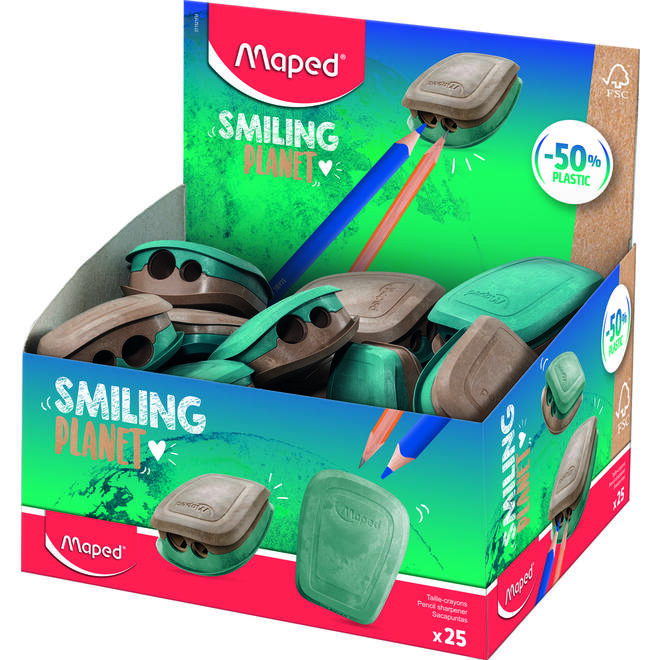 Puntenslijper Maped Smiling planet tonmodel 2-gaats