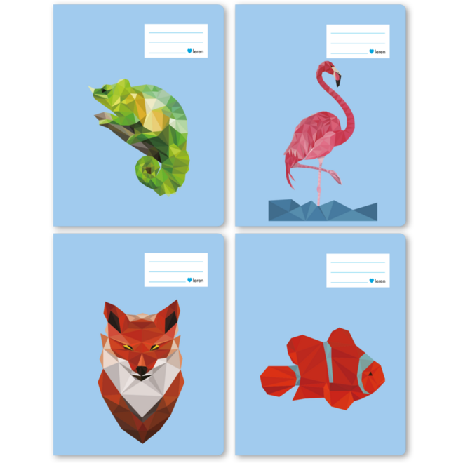 Tekenschriften blanco, geo dieren, 16,5 x 21 cm, 120 gr