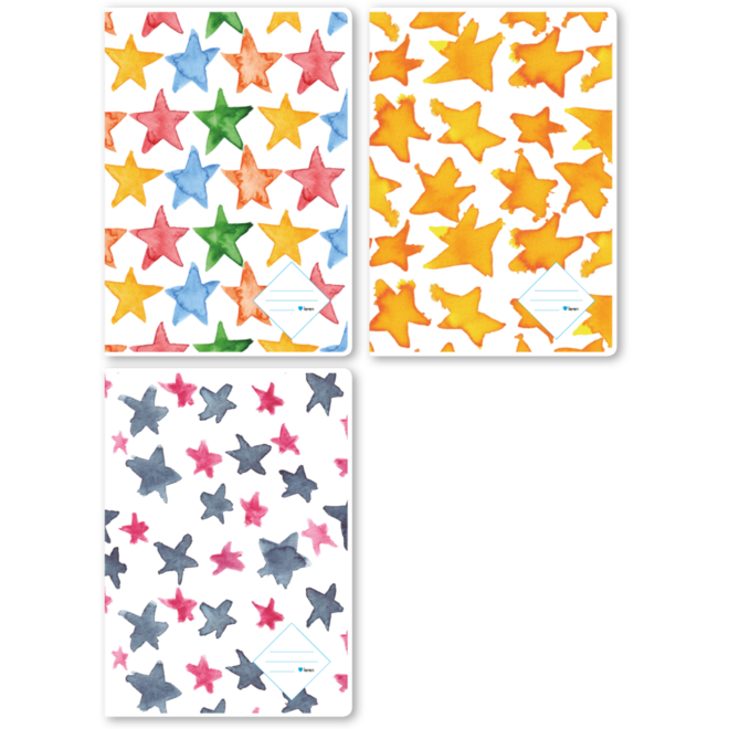Tekenschriften blanco, sterren, 21 x 29,7 cm (A4), 120 gr