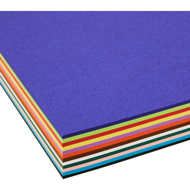 Tekenpapier A4, assorti in 12 kleuren 240 vel, 120 grs.