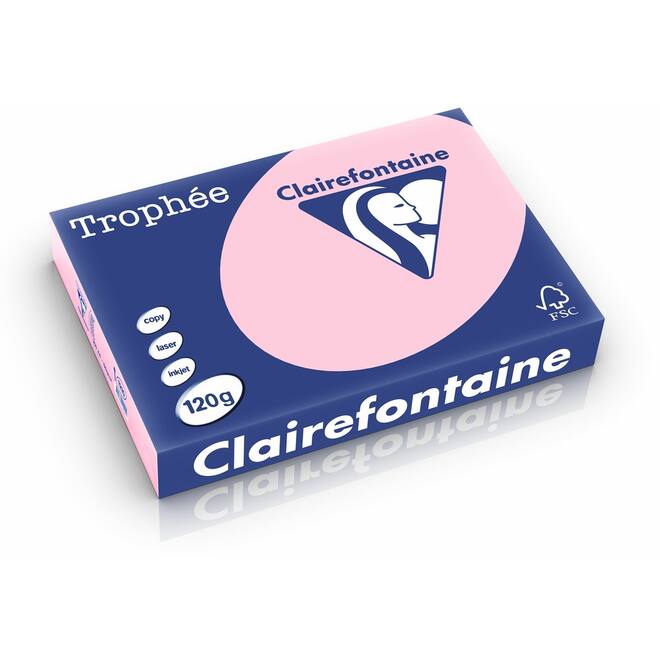 Omslagkarton roze A4, FSC houtvrij 250 vel, 120 grs.
