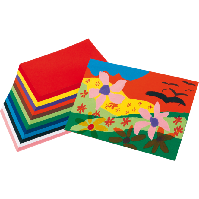 Tekenpapier Maskarade 23x33 cm 12 kleuren ass. 480 vel, 120 grs.