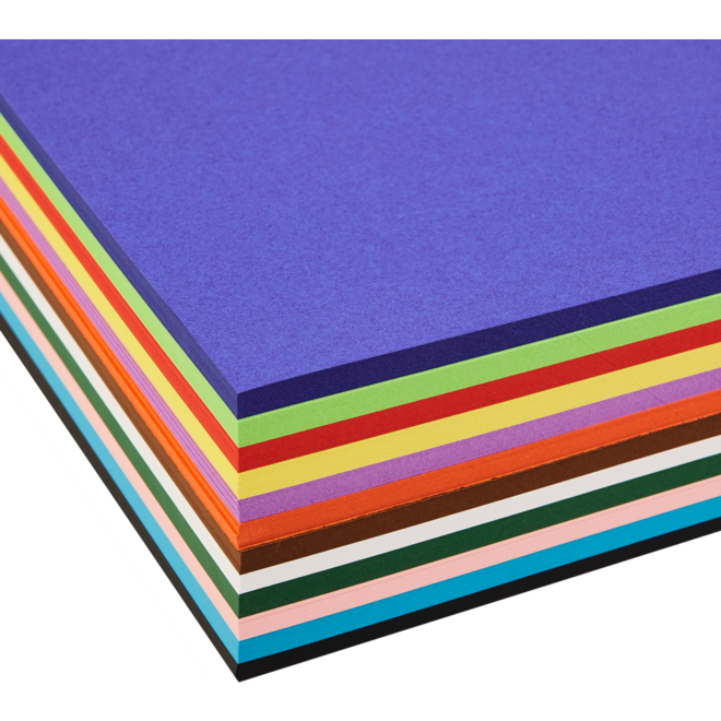 Tekenpapier Maskarade 23x33 cm 12 kleuren ass. 480 vel, 120 grs.