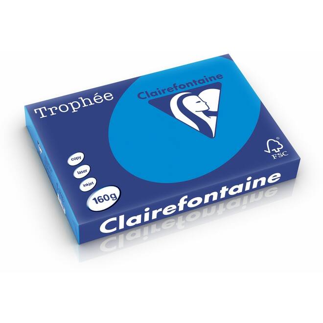Omslagkarton diepblauw/cariben A3, FSC houtvrij 250 vel, 160grs.