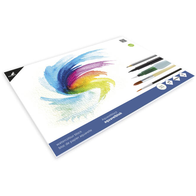 Aquarelpapier 24 x 32 cm roomwit 300 gram, 16 vel