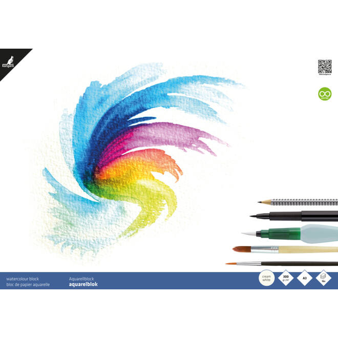 Aquarelpapier A3 roomwit 300 gram, 16 vel