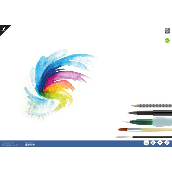 Aquarelpapier A2 roomwit 300 gram, 12 vel