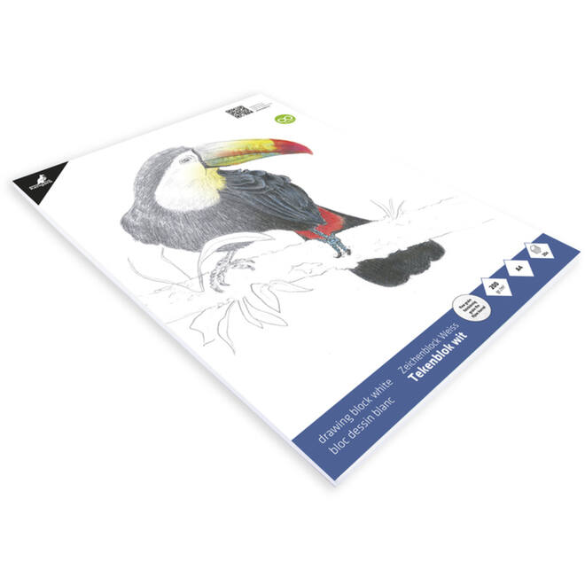 Tekenblok A4 wit 200 gram, 20 vel