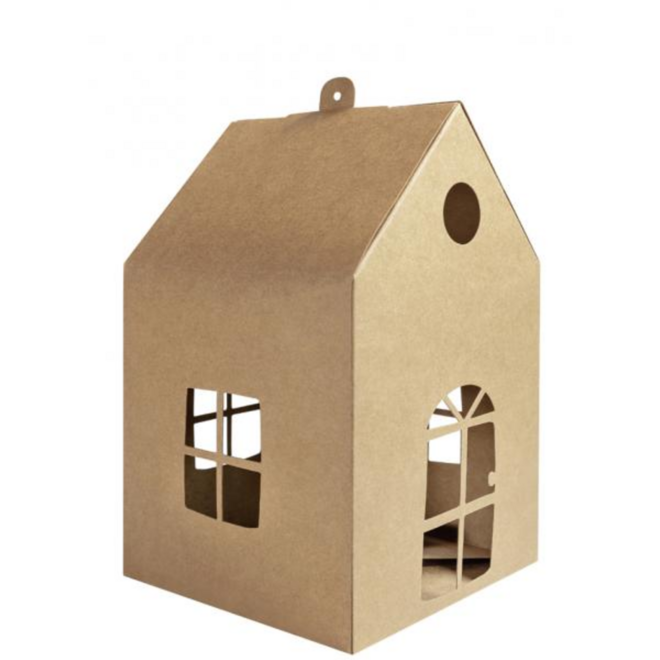 Kartonnen huis kraft 11 x 11 x 19 cm, 6 stuks