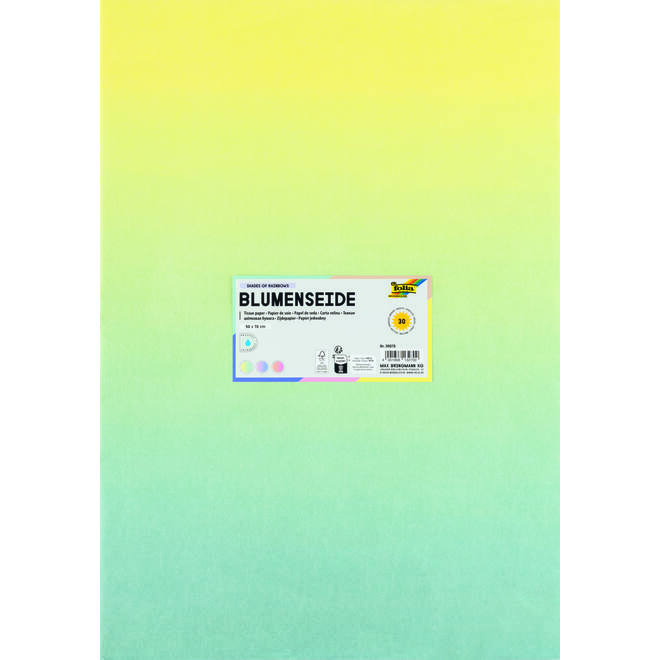 Zijdevloeipapier 50x70cm regenboog, 30 vel