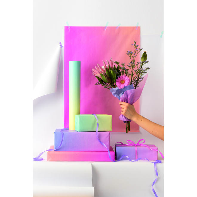 Zijdevloeipapier 50x70cm regenboog, 30 vel