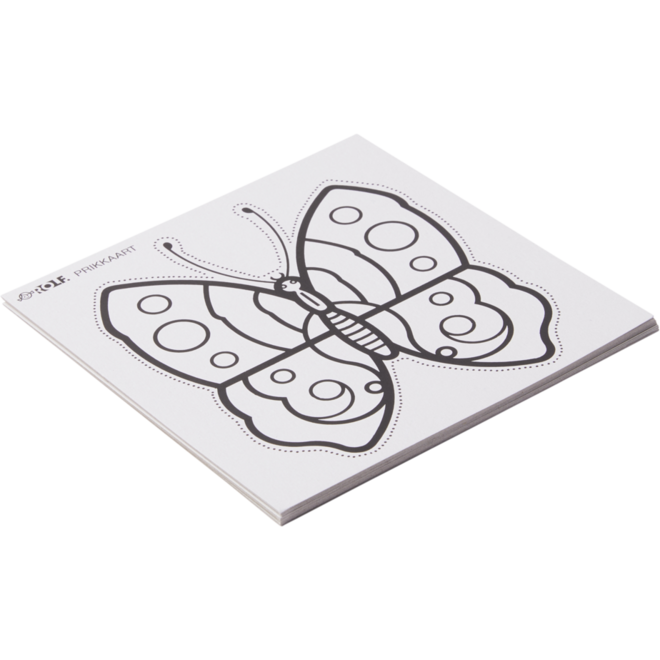 Prikkaarten 13 x 13 cm wit, 12 stuks