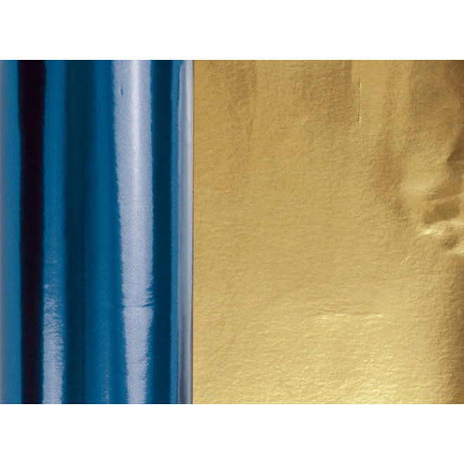 Aluminiumfolie goud/blauw 50 cm x 10 meter