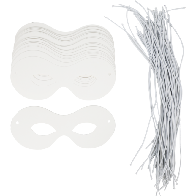 Masker karton 18 x 7,5 cm met elastiek, 50 stuks