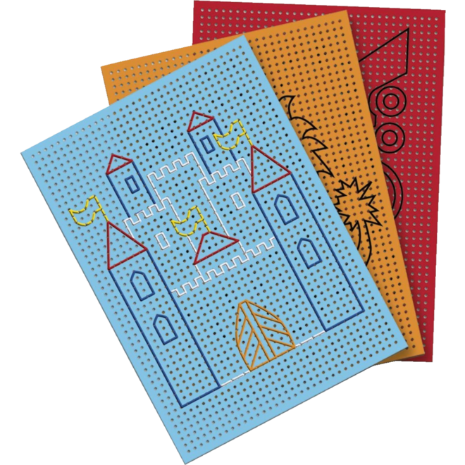 Borduurkarton 17,5 x 24,5 cm 10 kleuren, 40 vel bedrukt