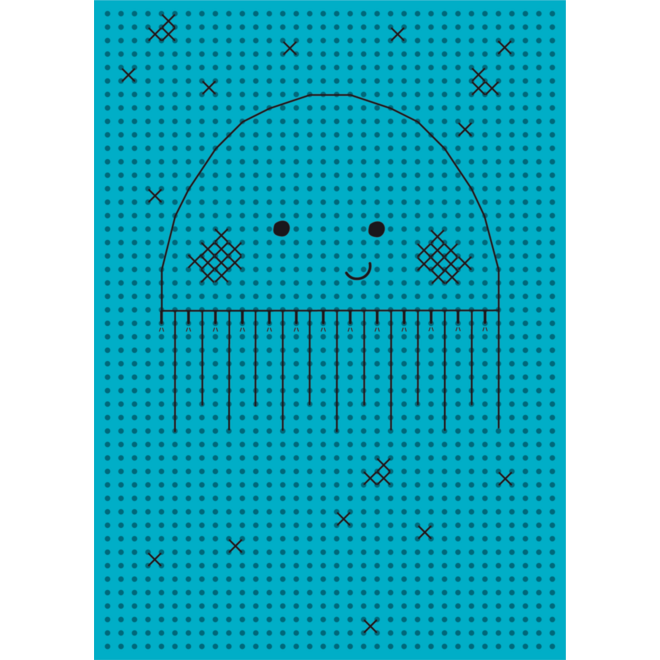 Borduurkarton 17,5 x 24,5 cm 10 kleuren, 40 vel bedrukt