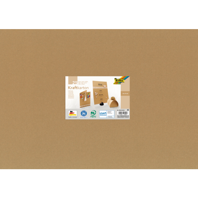 Kraft papier 50 x 70 cm 25 vel naturel, 230 grs.